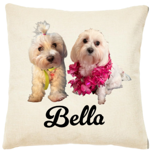 Personalized photo throw pillow with custom name