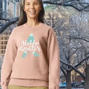 Hello Winter – Unisex Garment-Dyed Lightweight Fleece Crewneck (1466)